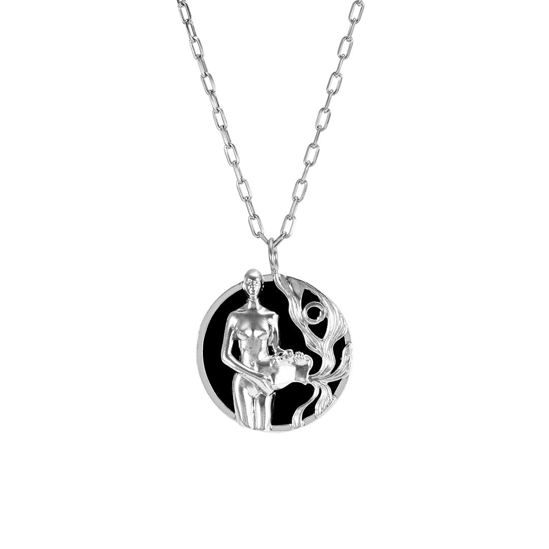Aquarius sign necklace in sterling silver