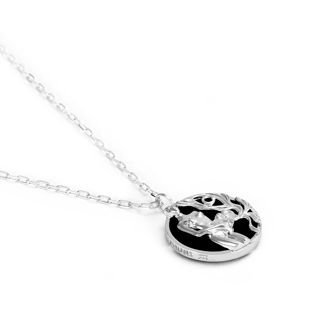 Paola Vilas zodiac necklace of Aquarius in sterling silver