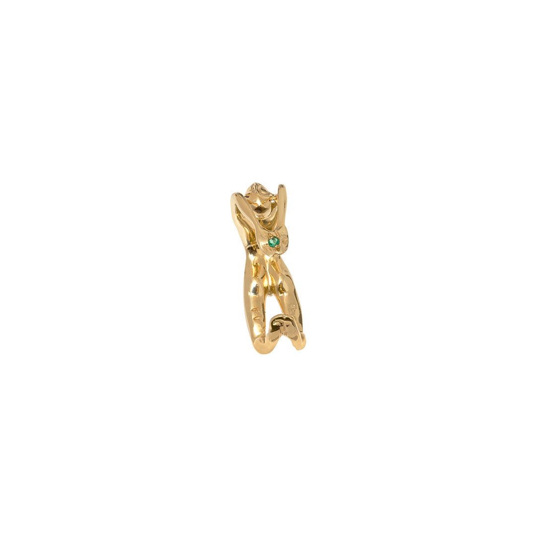 18k gold and emerald jewelry piece in the form of a female body ring