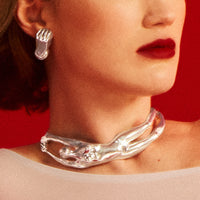 Paola Vilas Louise Sterling Silver Figure Stud Earring