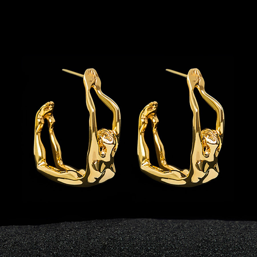 Louise Hoop Earrings | Wearable Sculpture | Art | Design Sterling Silver with 18K Gold Plating