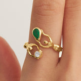 Nós Emerald and Diamond 18k Gold Ring