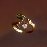 Nós Emerald and Diamond 18k Gold Ring