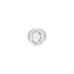 Sterling silver chevalier ring of the letter Q