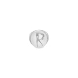 Sterling silver chevalier ring of the letter R