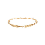 Sterling silver bracelet with 18k gold plating featuring female bodies in a chain