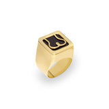 Chevalier ring in sterling silver with 18k gold plating of a minimalistic butt