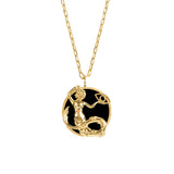 Capricorn sign necklace in sterling silver with 18k gold plating