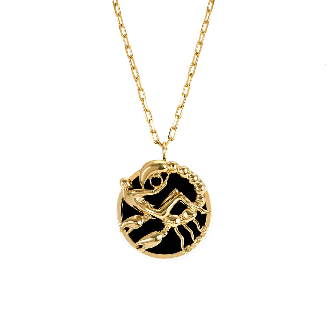 Scorpio sign necklace in sterling silver with 18k gold plating
