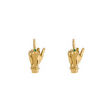 Paola Vilas sterling silver middle finger earring with 18k gold plating and emeralds