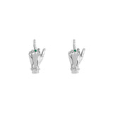 Paola Vilas sterling silver middle finger earring with emeralds