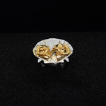 Paola Vilas sterling silver ring with 18k gold plating of a shell with women