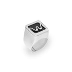 Chevalier ring in sterling silver of minimalistic breasts