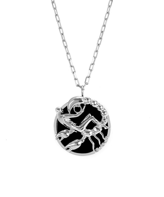 Scorpio sign necklace in sterling silver