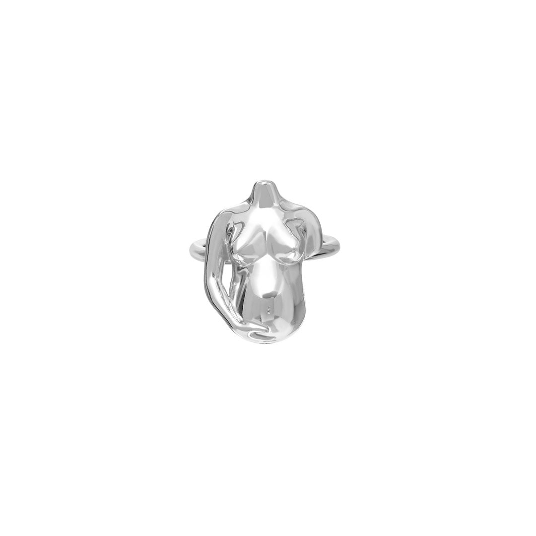 Sterling silver ring of a pregnant woman