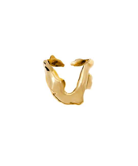 Sterling silver ring with 18k gold plating of a abstract female body