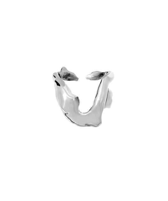 Sterling silver ring of a abstract female body