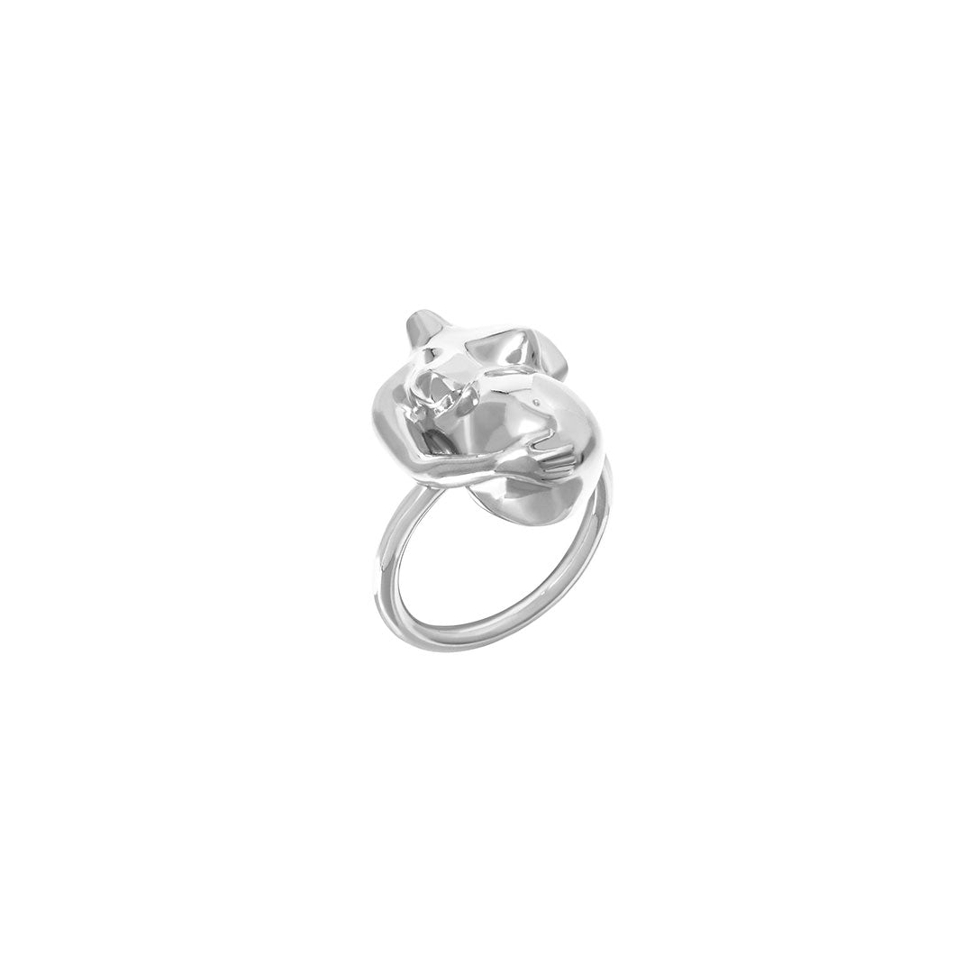 Pregnant woman ring in sterling silver