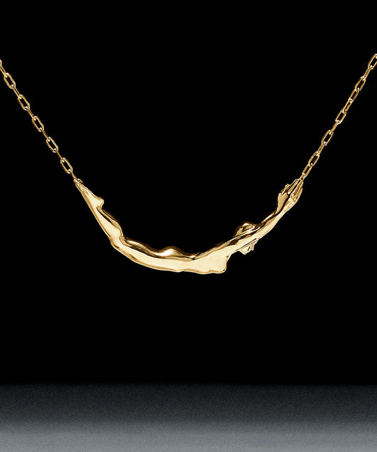 Paola Vilas necklace in sterling silver with 18k gold plating of a female body