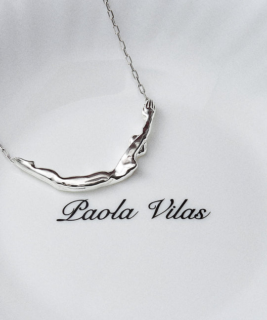 Paola Vilas sterling silver necklace of a female body