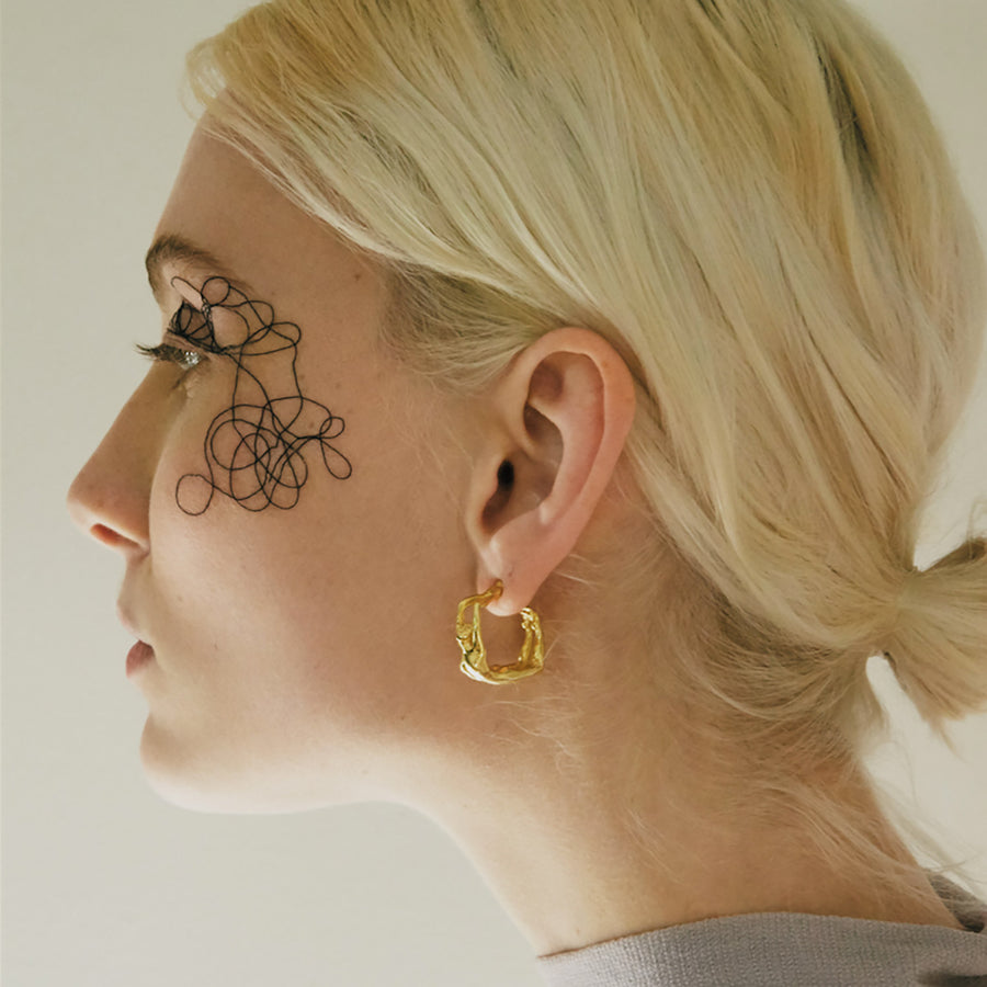 Louise Hoop Earrings, Wearable Sculpture, Art